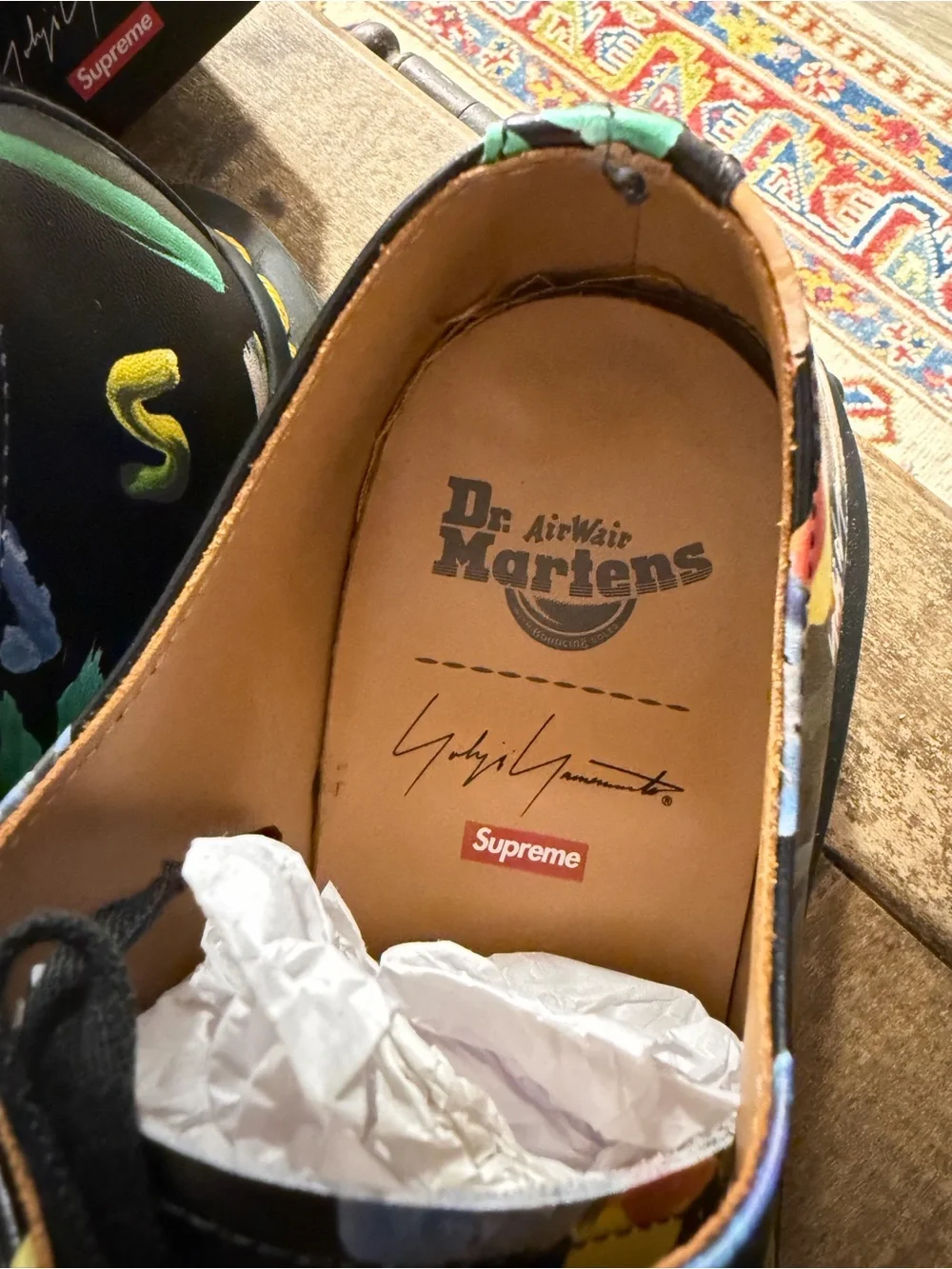 Supreme Black Multicolor Painted Lace-Up Shoes